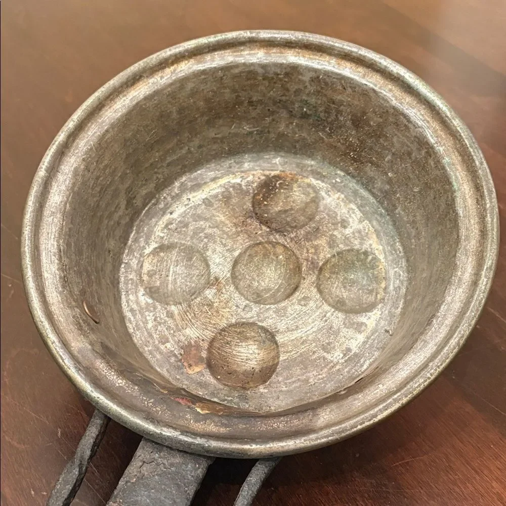 Vintage Copper and Cast Iron Escargot Egg Poacher Pan